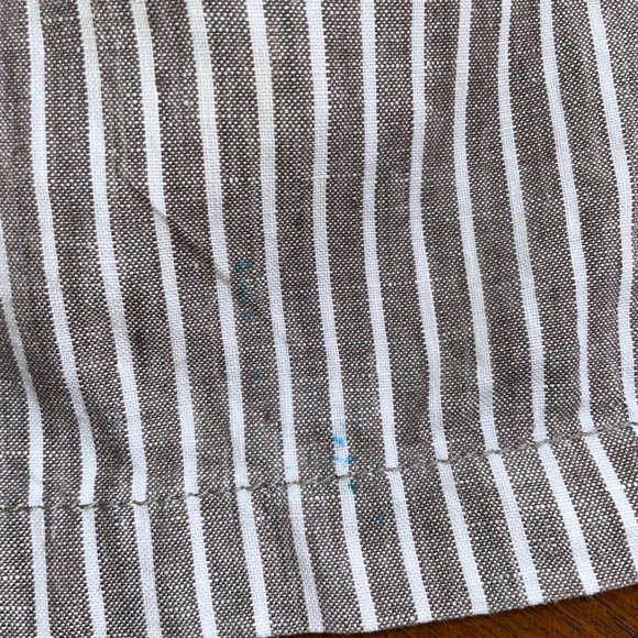 Chico's The Ultimate Fit Pants Women's L Taupe Striped Linen Wide Leg Trousers - Picture 16 of 16